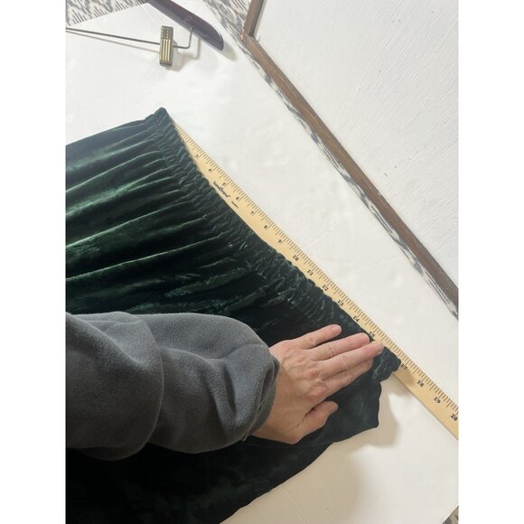 OOAK Green Velvet Hippie Flare Bell Ruffle Womens Pants Whimsigoth Fairy M/ L - Picture 9 of 9